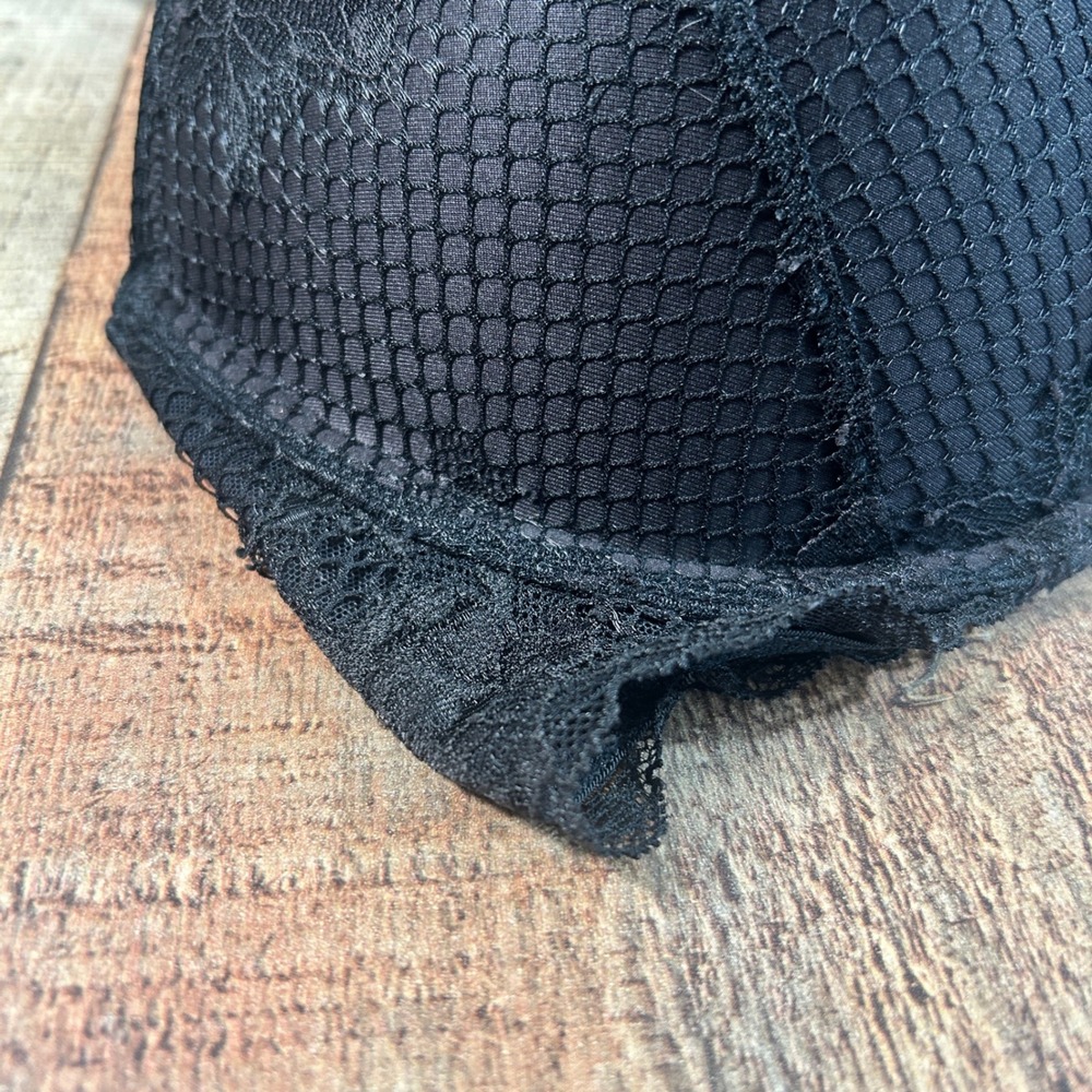 Victoria's Secret Black Lace Mesh Very Sexy Push-Up Underwire Bra 36D - Picture 2 of 7